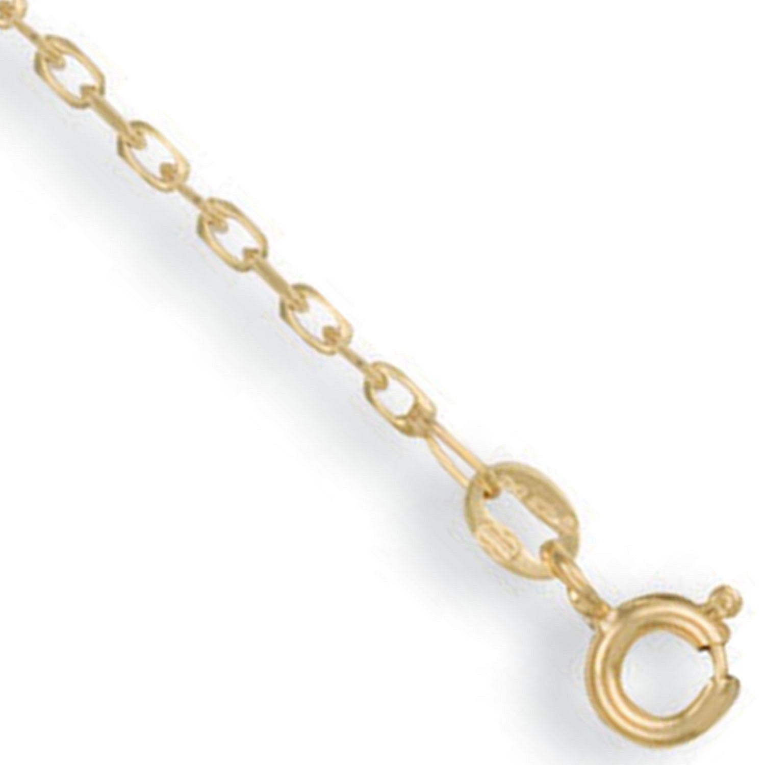 Yellow Gold 1.7mm Diamond Cut Oval Belcher Chain - 9ct Gold