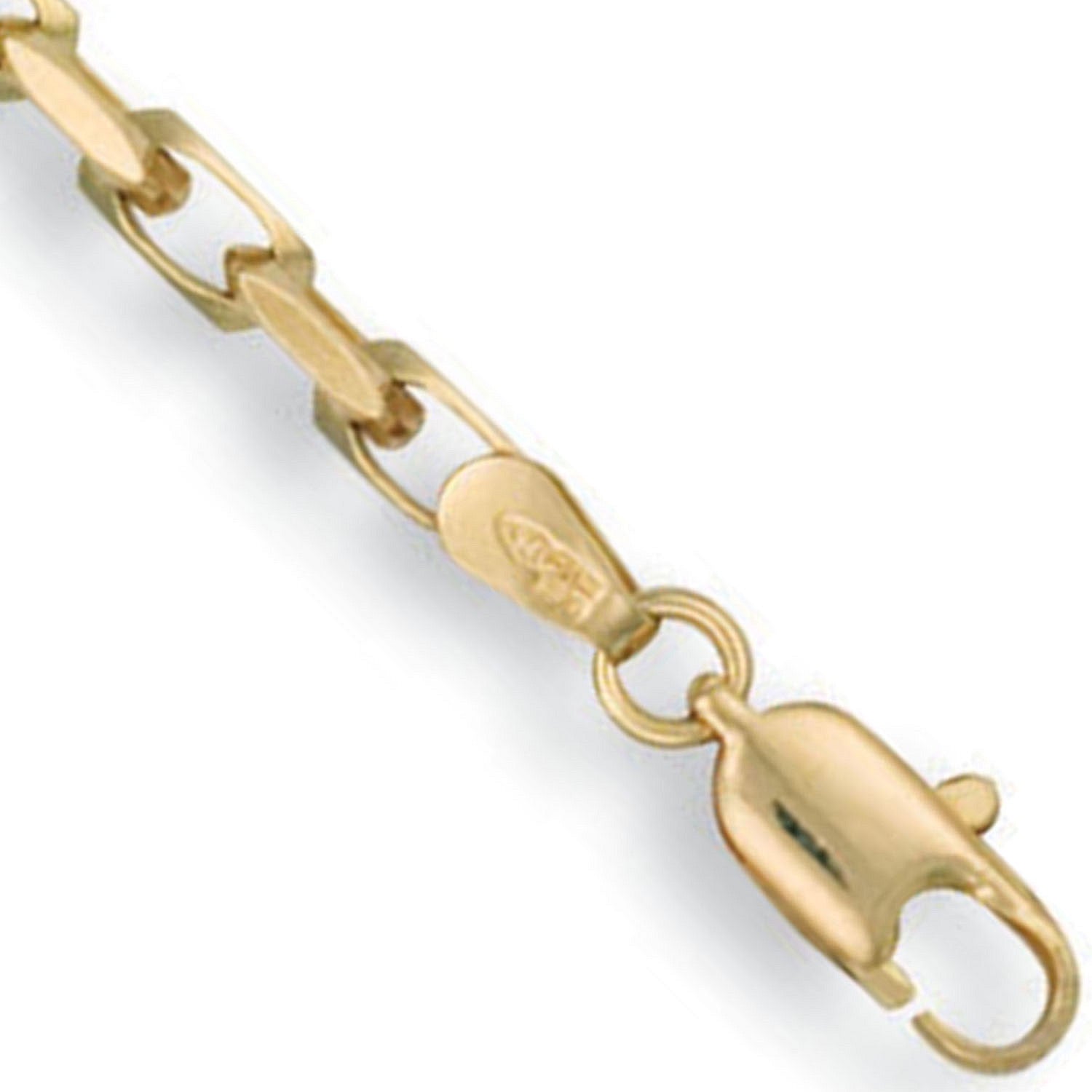 Yellow Gold 3.5mm Diamond Cut Oval Belcher Chain - 9ct Gold