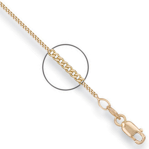 18ct Yellow Gold 1.1mm Curb Chain - 18ct Gold