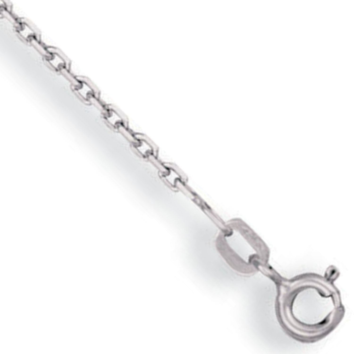 White Gold 1.2mm Diamond Cut Oval Belcher Chain - 9ct Gold