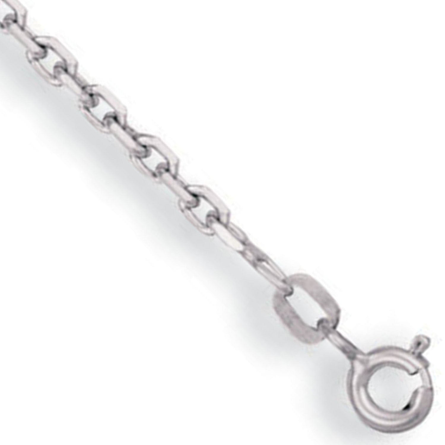 White Gold 2.2mm Diamond Cut Belcher Chain - 9ct Gold