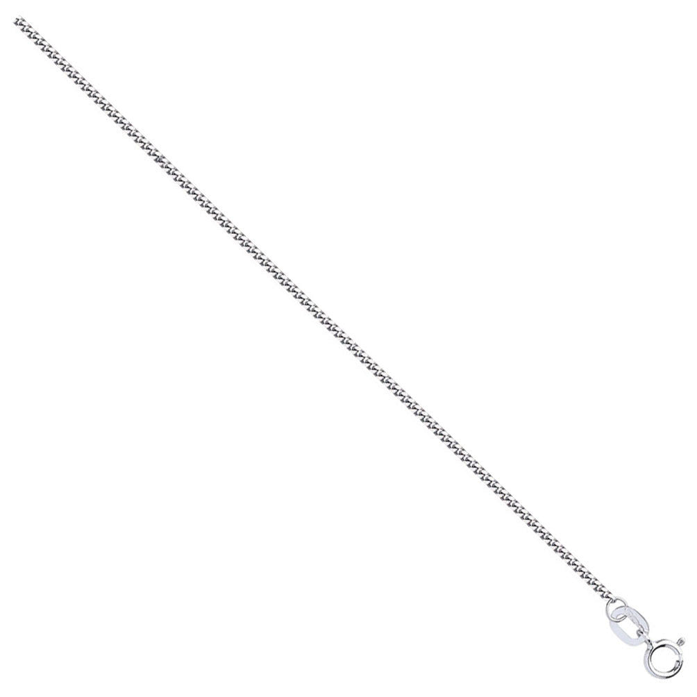 White Gold 1.2mm Traditional Classic Curb Chain - 9ct Gold