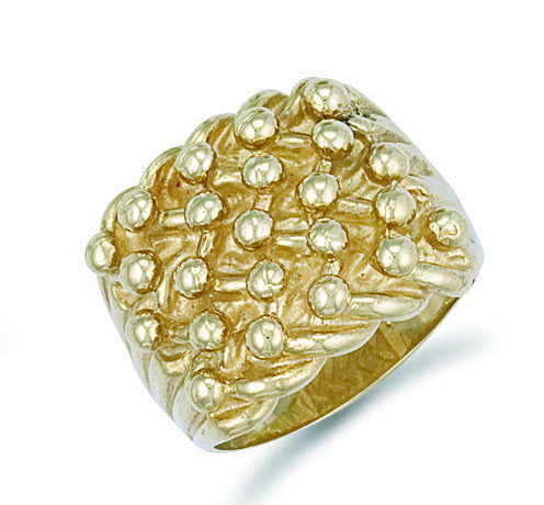 Yellow Gold Woven Back 5 Row Keeper Ring - 9ct Gold
