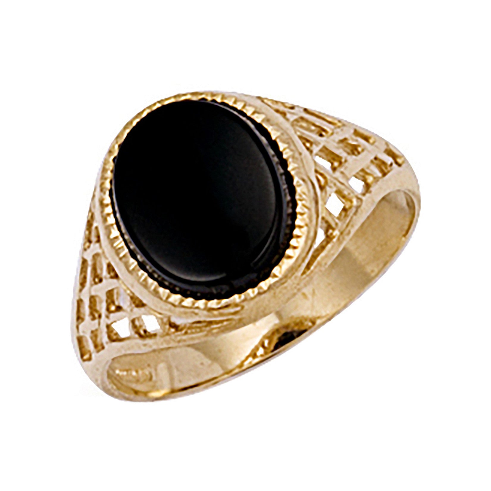 Yellow Gold Basket Side Ring - 9ct Gold