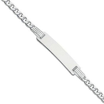 Silver ID Baby 6"/Ladies 7" Bracelet - Silver