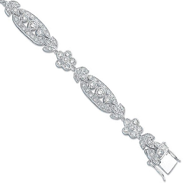Silver Fancy Cubic Zirconia Bracelet - Silver
