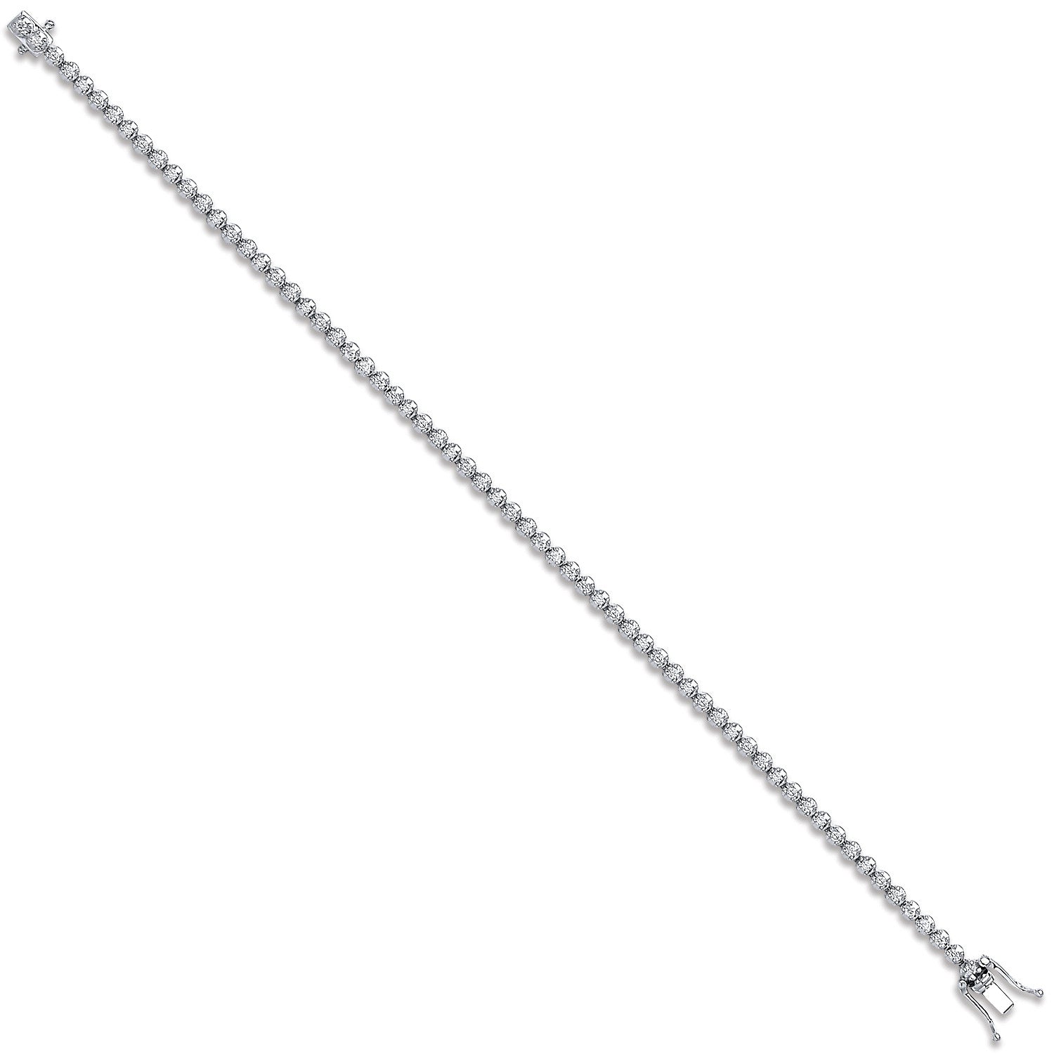 18ct White Gold 1.00ct Diamond Tennis Bracelet - 18ct Gold