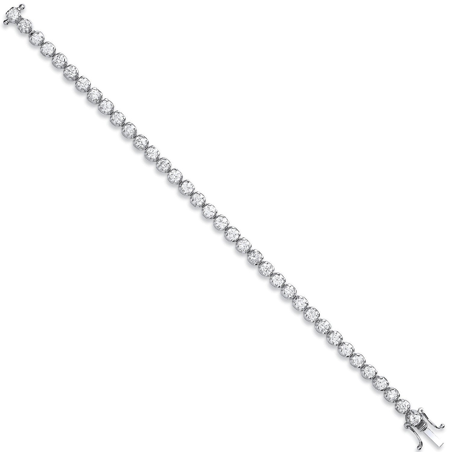 18ct White Gold 5.00ct Diamond Tennis Bracelet - 18ct Gold