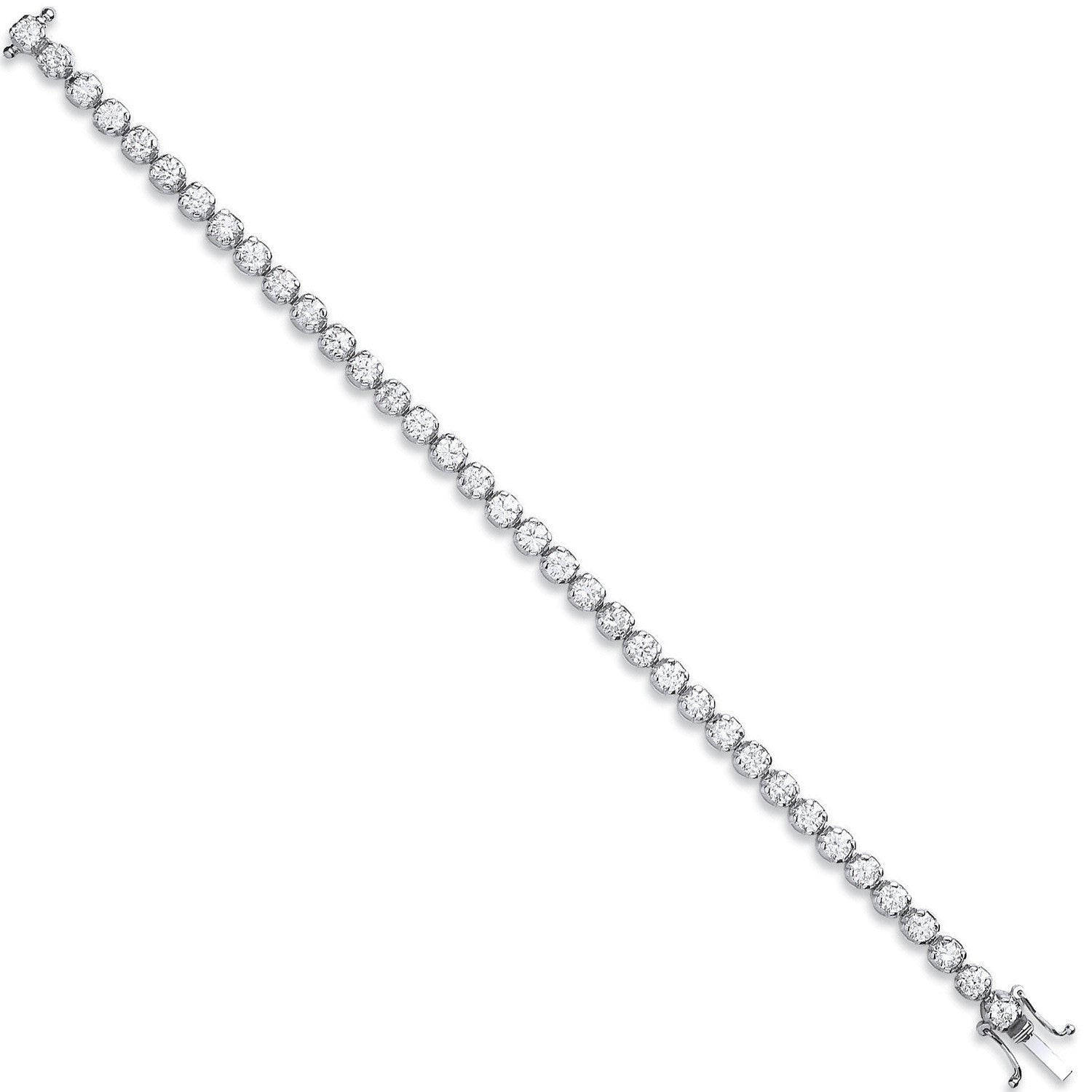 18ct White Gold 7.00ct Diamond Tennis Bracelet - 18ct Gold