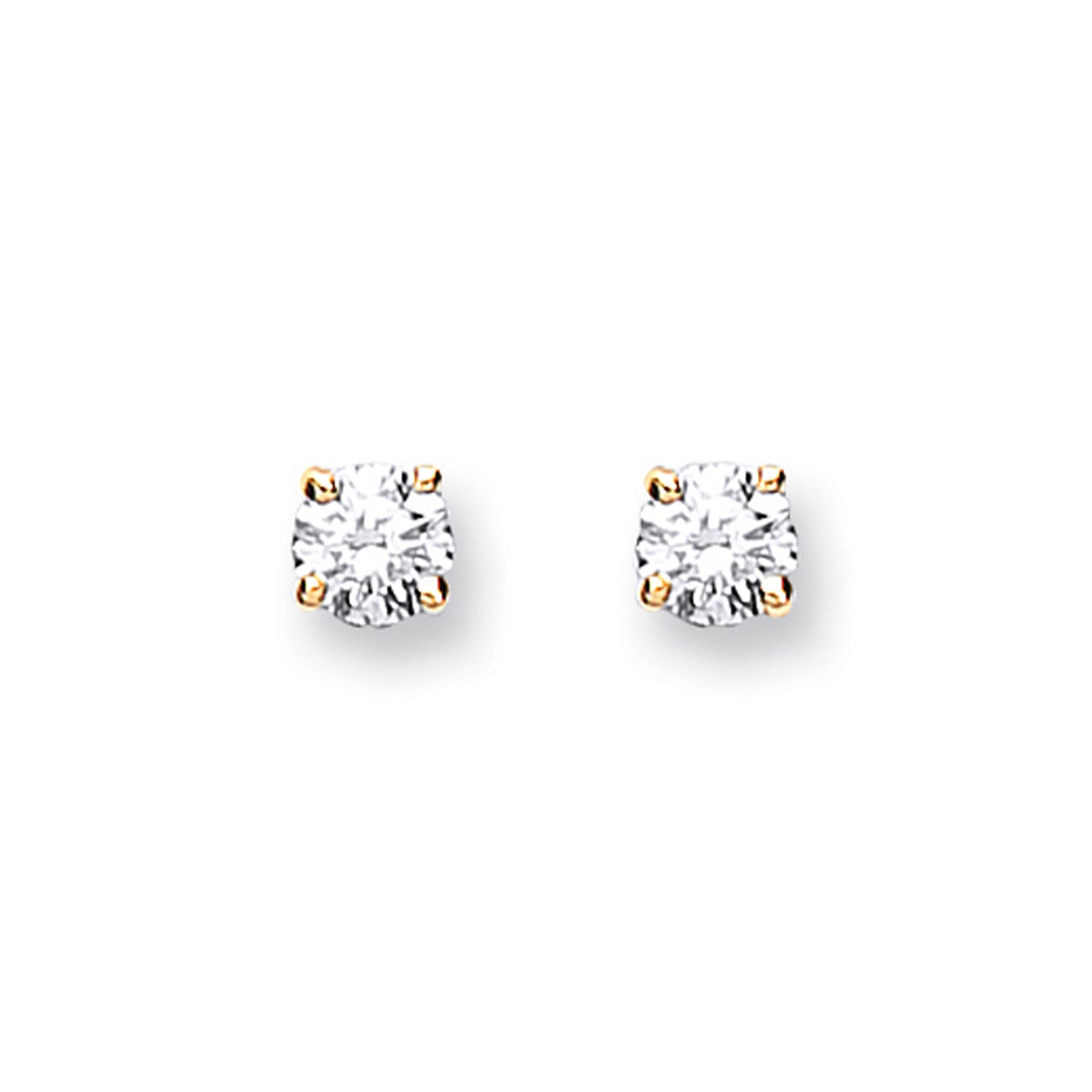 9ct Yellow Gold 0.15ct Claw Set Diamond Stud Earrings - 9ct Gold