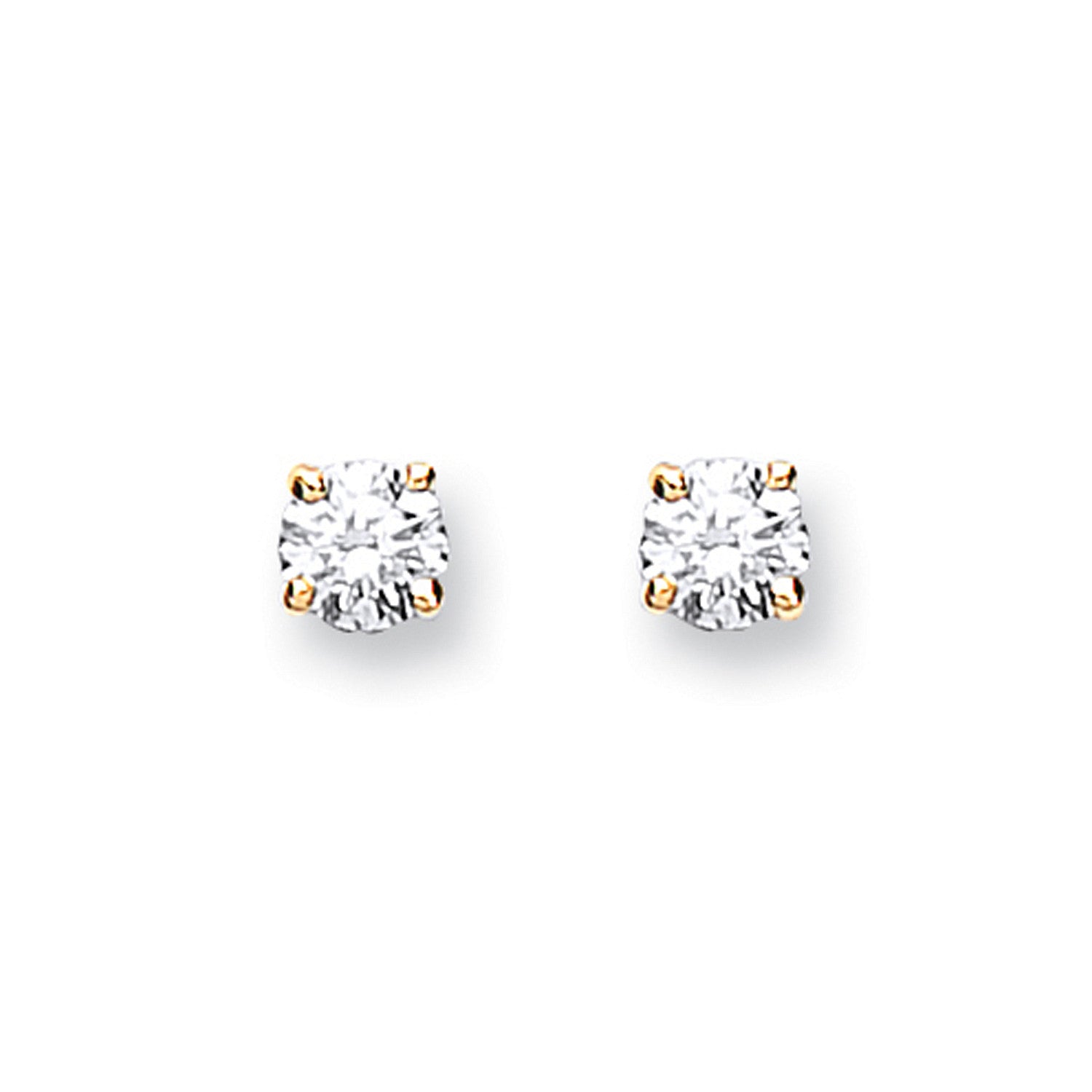 9ct Yellow Gold 0.20ct Claw Set Diamond Stud Earrings - 9ct Gold