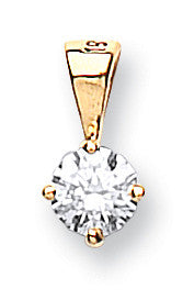 18ct Yellow Gold 0.15ct Claw Set Diamond Solitaire Pendant - 18ct Gold