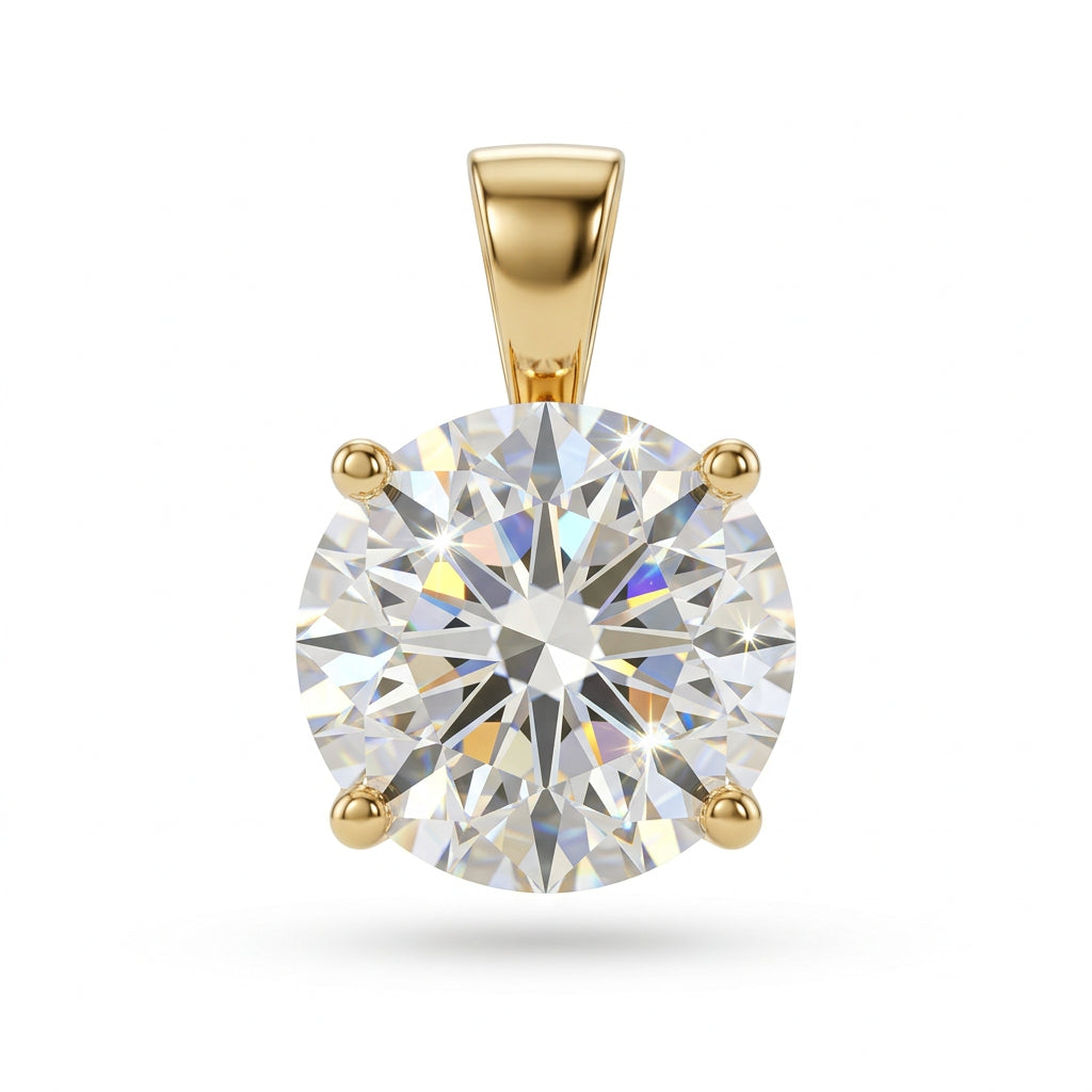 18ct Yellow Gold 0.25ct Claw Set Diamond Solitaire Pendant