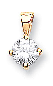 18ct Yellow Gold 0.25ct Claw Set Diamond Solitaire Pendant - 18ct Gold
