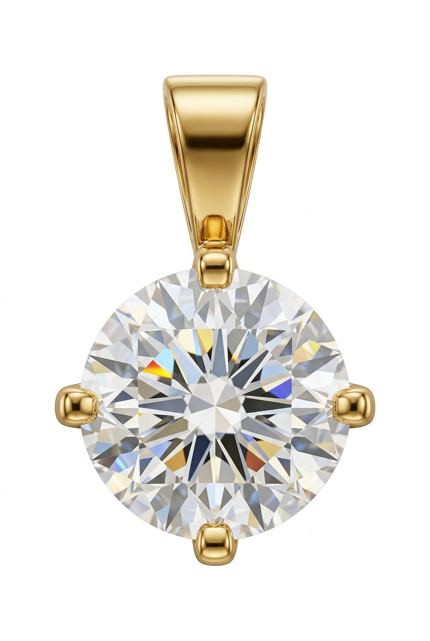 18ct Yellow Gold 0.50ct Claw Set Diamond Solitaire Pendant