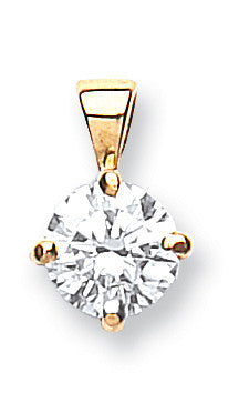 18ct Yellow Gold 0.50ct Claw Set Diamond Solitaire Pendant - 18ct Gold