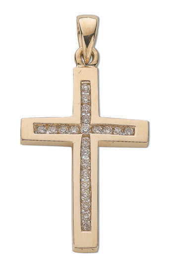9ct Yellow Gold 0.35ct Diamond Cross - 9ct Gold
