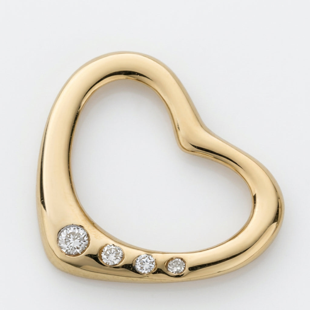 9ct Yellow Gold 0.07ct Diamond Heart Pendant