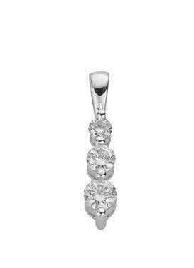 9ct White Gold 0.31ct Diamond Trilogy Pendant - 9ct Gold