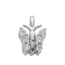 9ct White Gold 0.15ct Diamond Butterfly Pendant - 9ct Gold