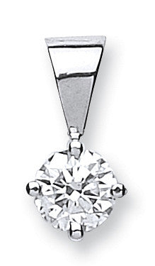 18ct White Gold 0.50ct Claw Set Diamond Solitaire Pendant - 18ct Gold