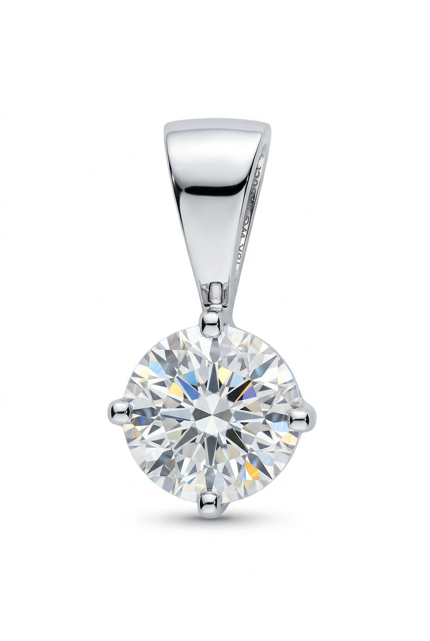 18ct White Gold 0.15ct Claw Set Diamond Solitaire Pendant
