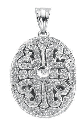 9ct White Gold 0.31ct Diamond Locket Pendant - 9ct Gold