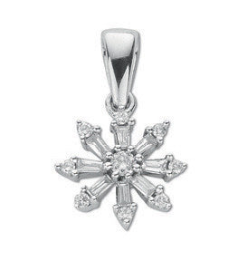 9ct White Gold 0.25ct Diamond Cluster Pendant - 9ct Gold