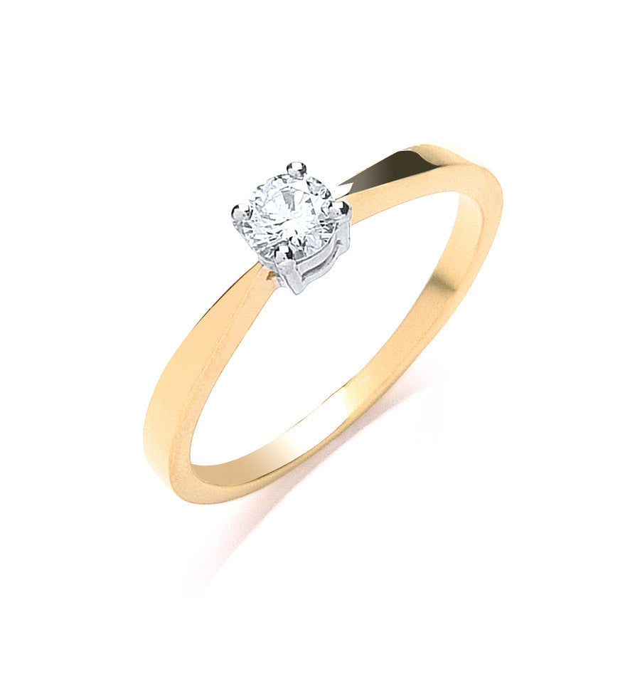 18ct Yellow Gold 0.25ct Diamond Engagement Ring - 18ct Gold