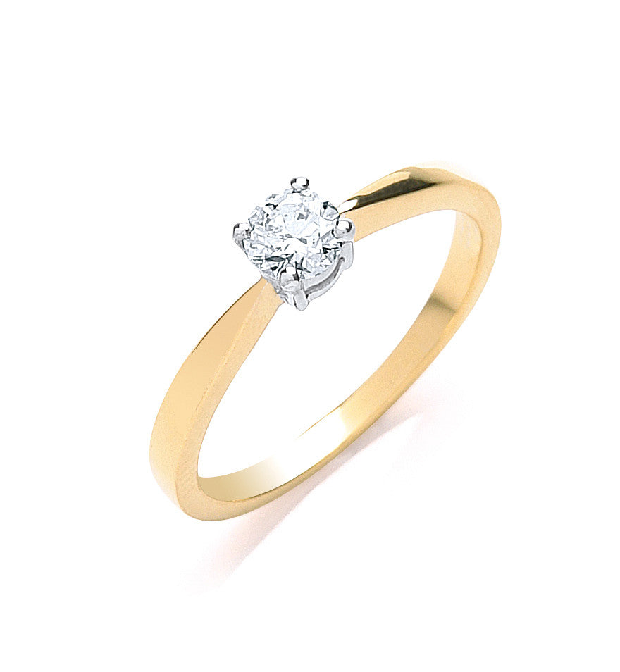 18ct Yellow Gold 0.35ct Diamond Engagement Ring - 18ct Gold