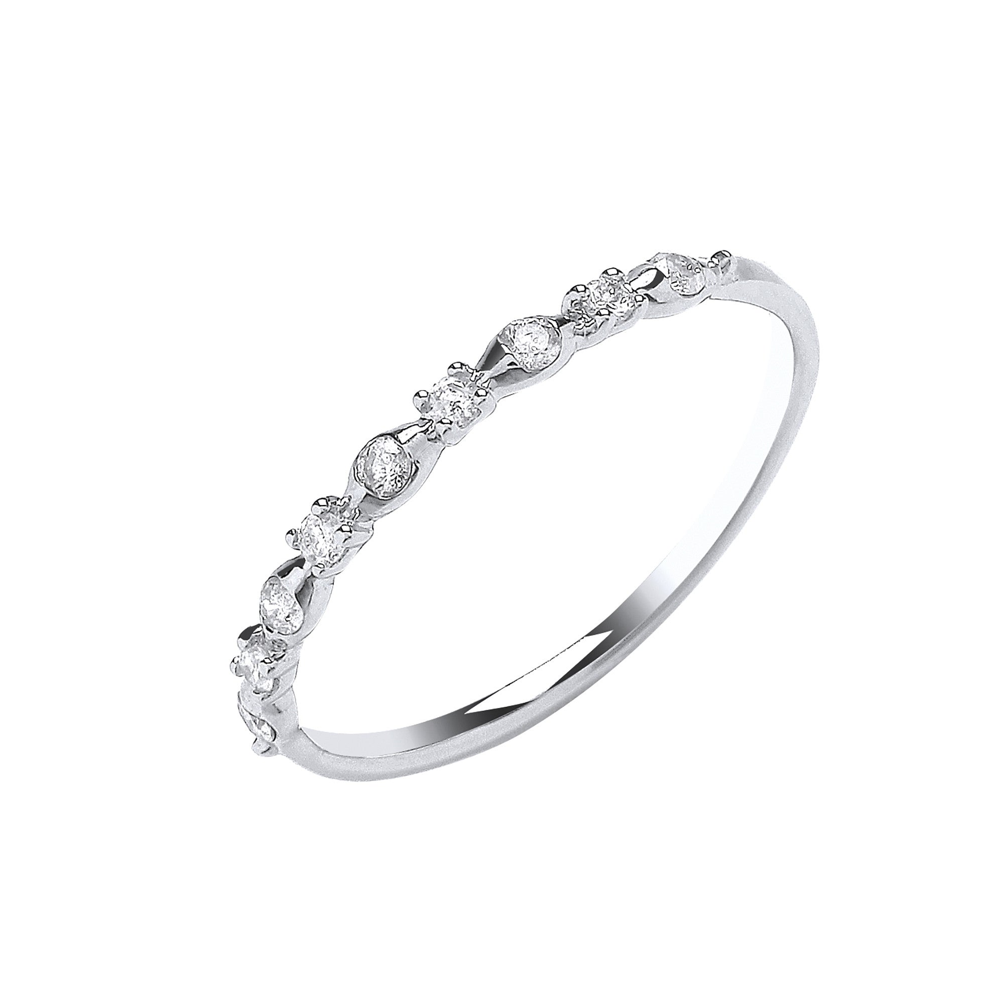 9ct White Gold 0.15ct Diamond Eternity Ring - 9ct Gold
