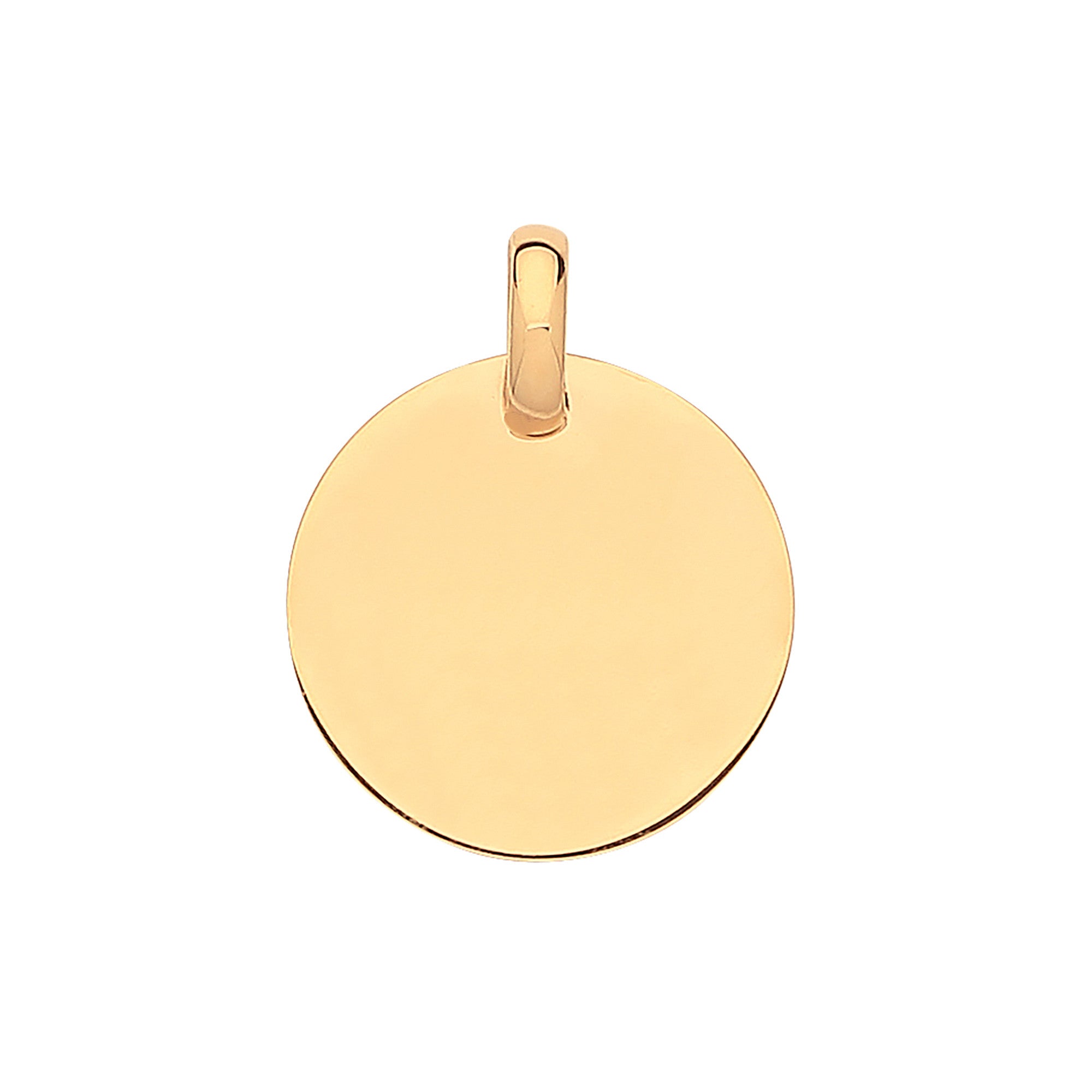 Yellow Gold 19mm Plain Round Pendant