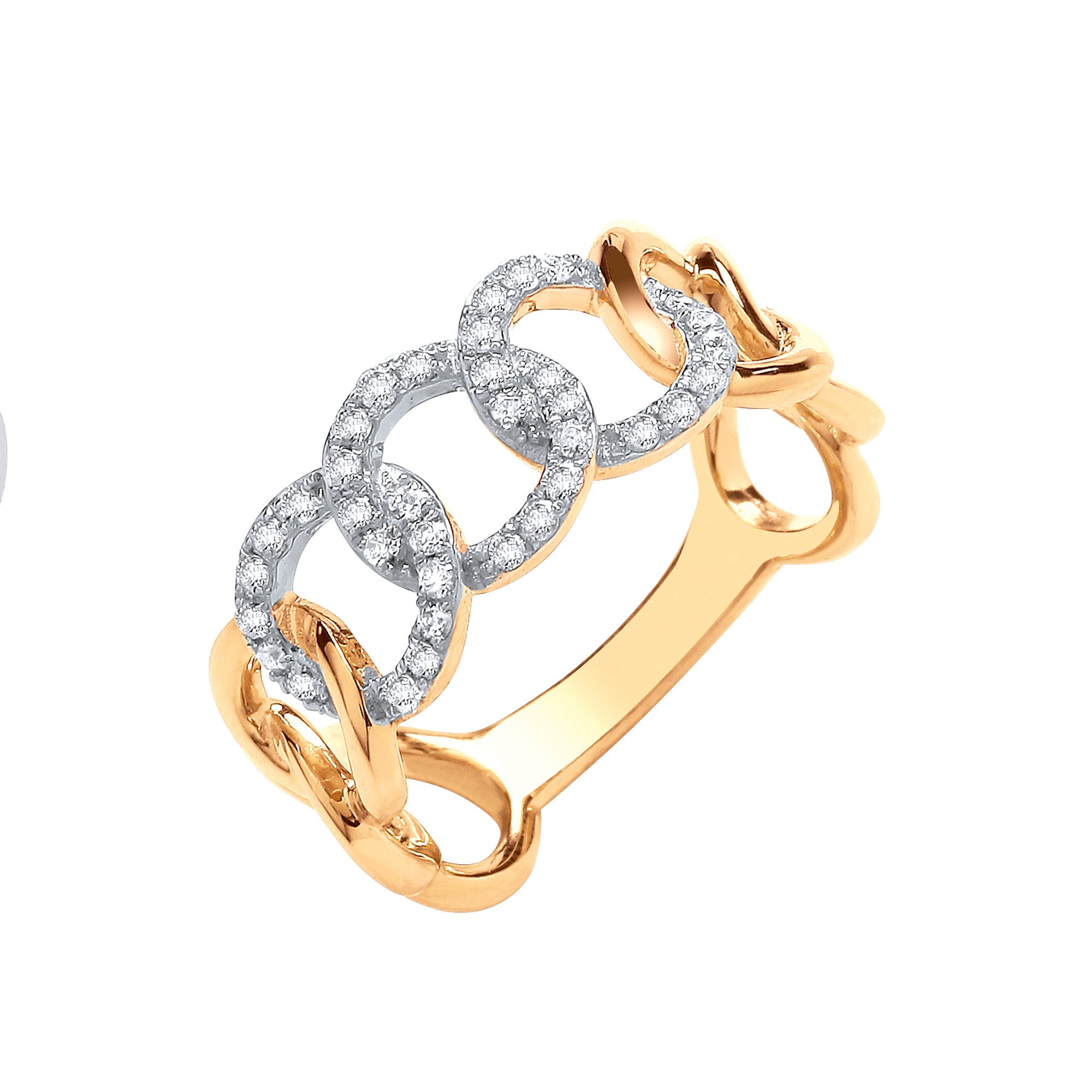 9ct Yellow gold 0.23ct Curb ring - 9ct Gold