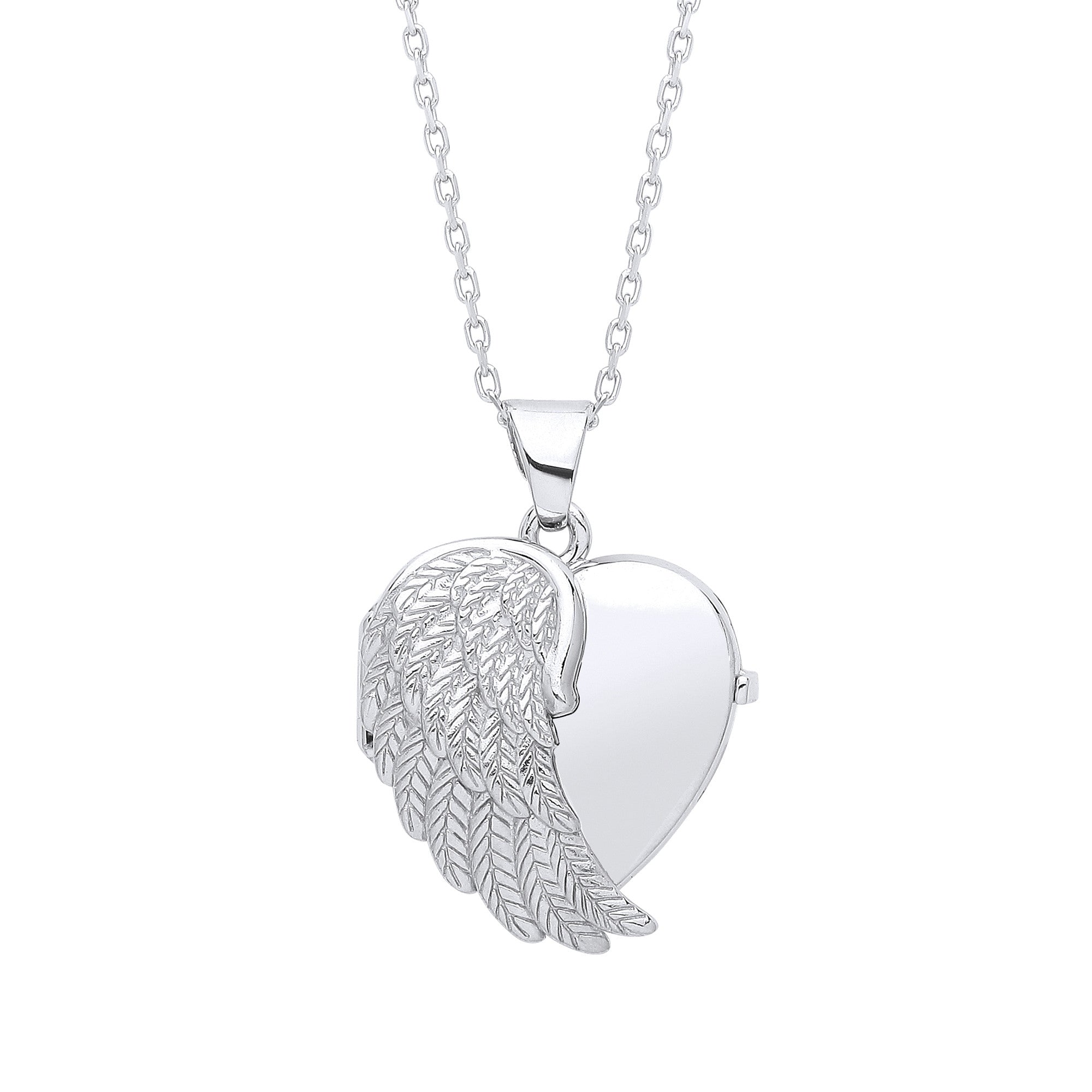 Angel One Wing Silver Locket - Silver