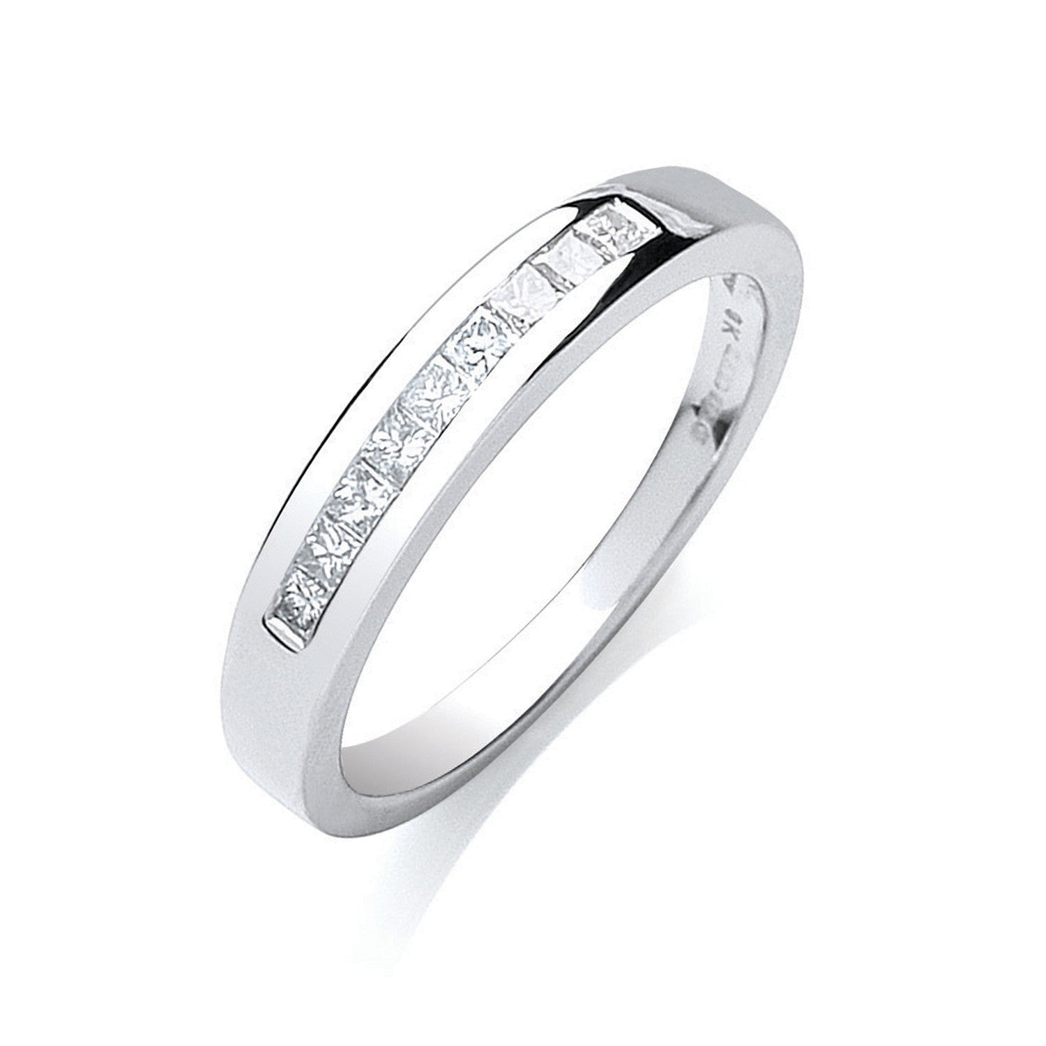 9ct White Gold 0.25ct Princess Cut Diamond Eternity Ring - 9ct Gold