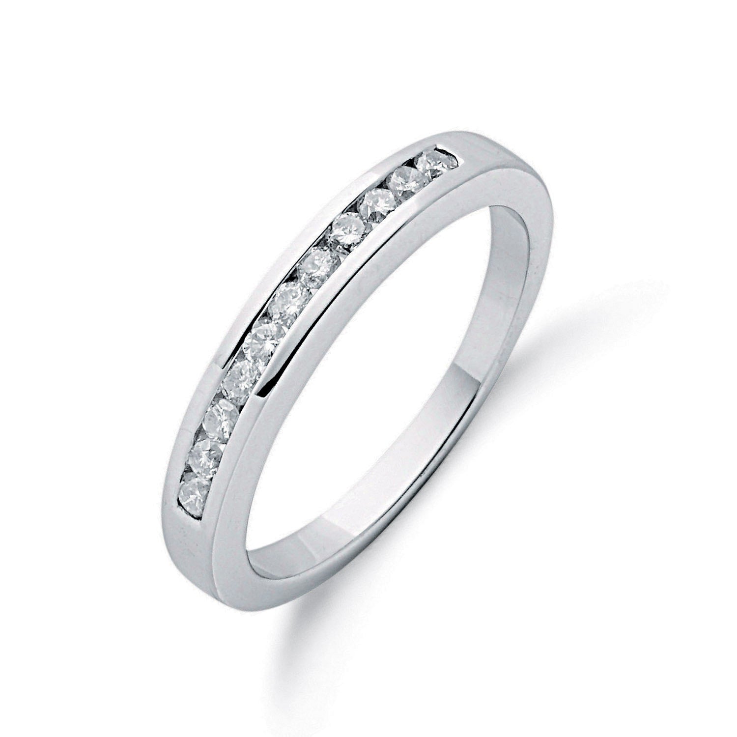 Bague Éternité Diamants 0,25 ct Or Blanc 9 carats - Or 9 carats