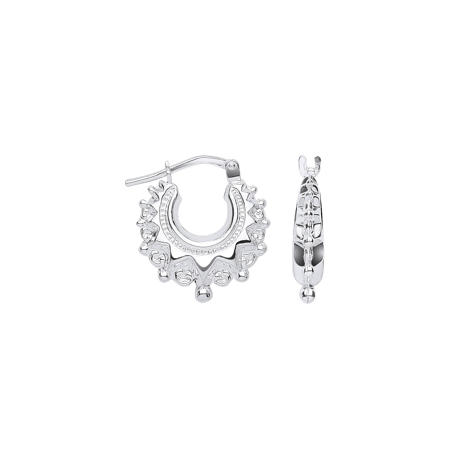 Silver 15.5mm Fancy Creoles