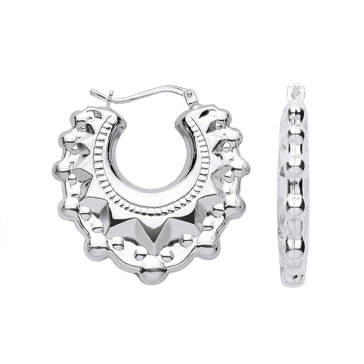 Silver 29.0mm Fancy Creoles - Silver