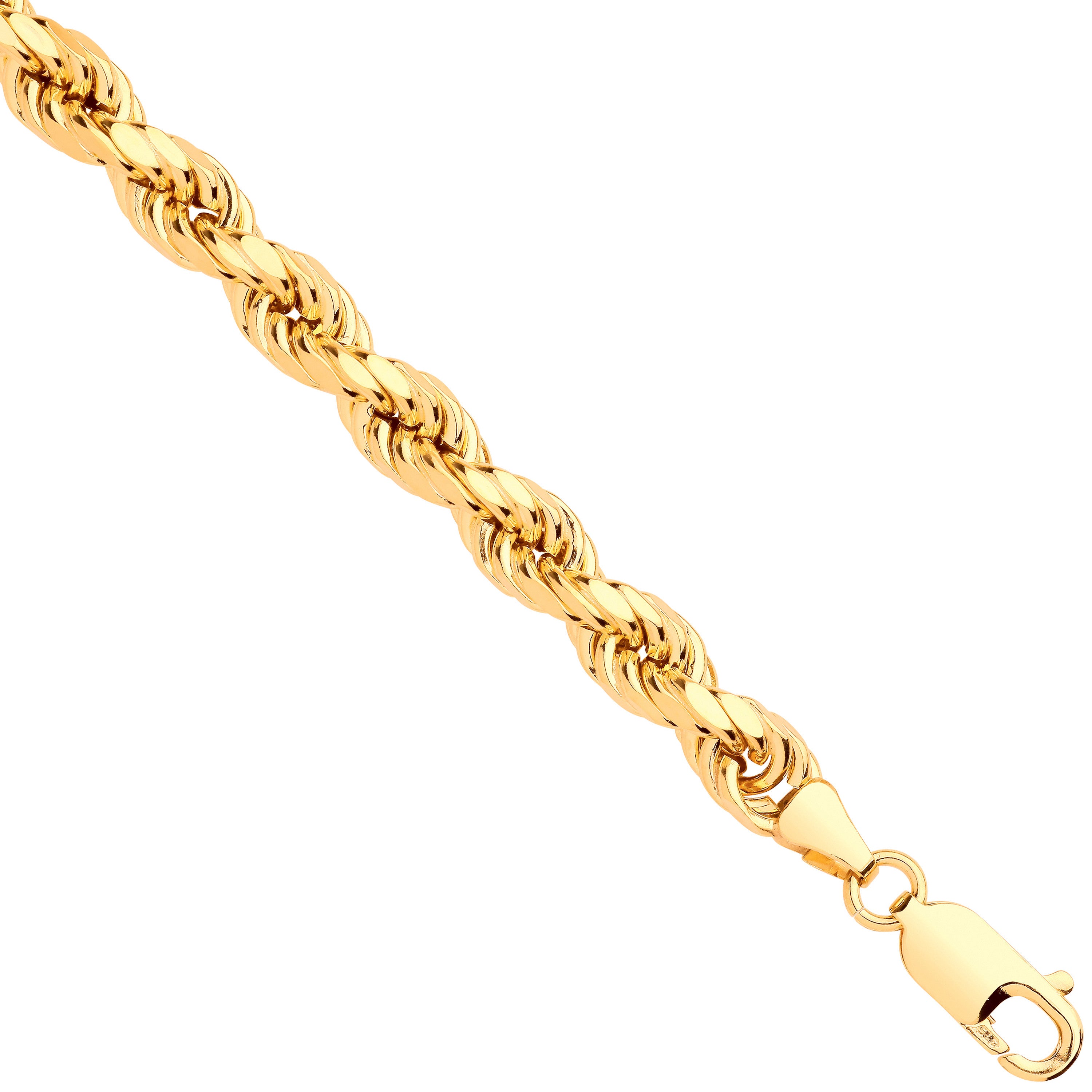 Yellow Gold 6.0mm Semi Solid D/C Rope Chain - 9ct Gold