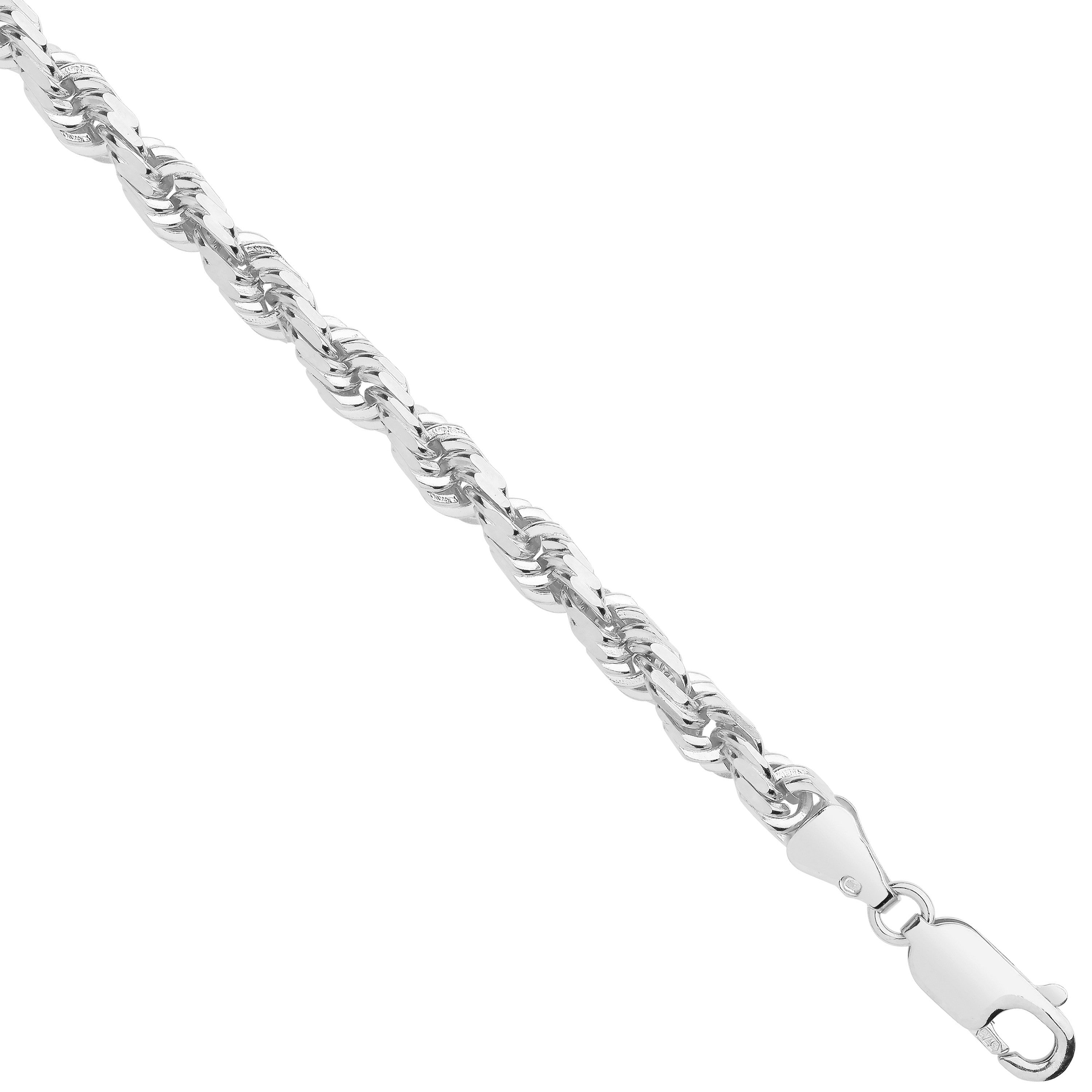 White Gold D/C 4.2mm Solid Rope Chain - 9ct Gold