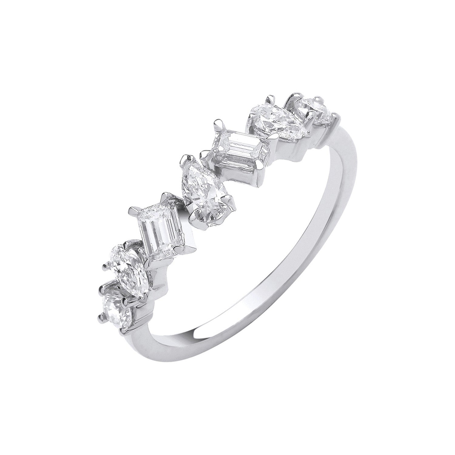18ct White Gold 0.81ctw Fancy shape diamond ring - 18ct Gold