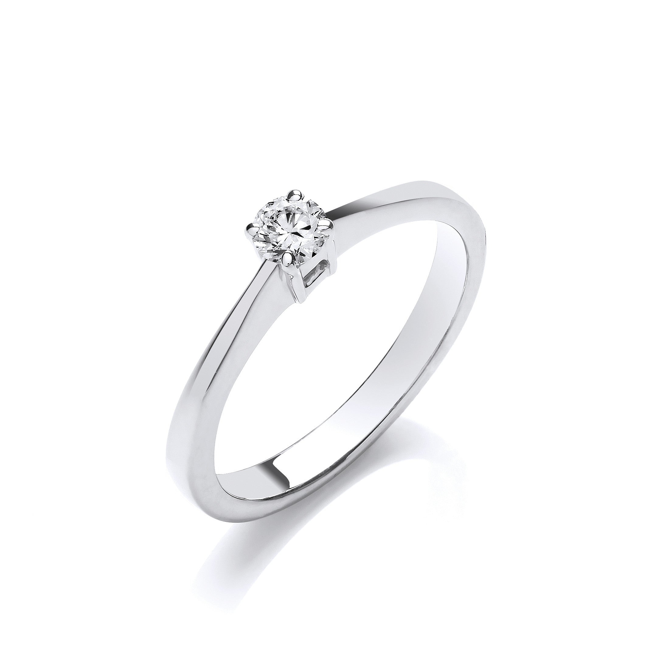 9ct White Gold 0.15ct Diamond Engagement Ring - 9ct Gold