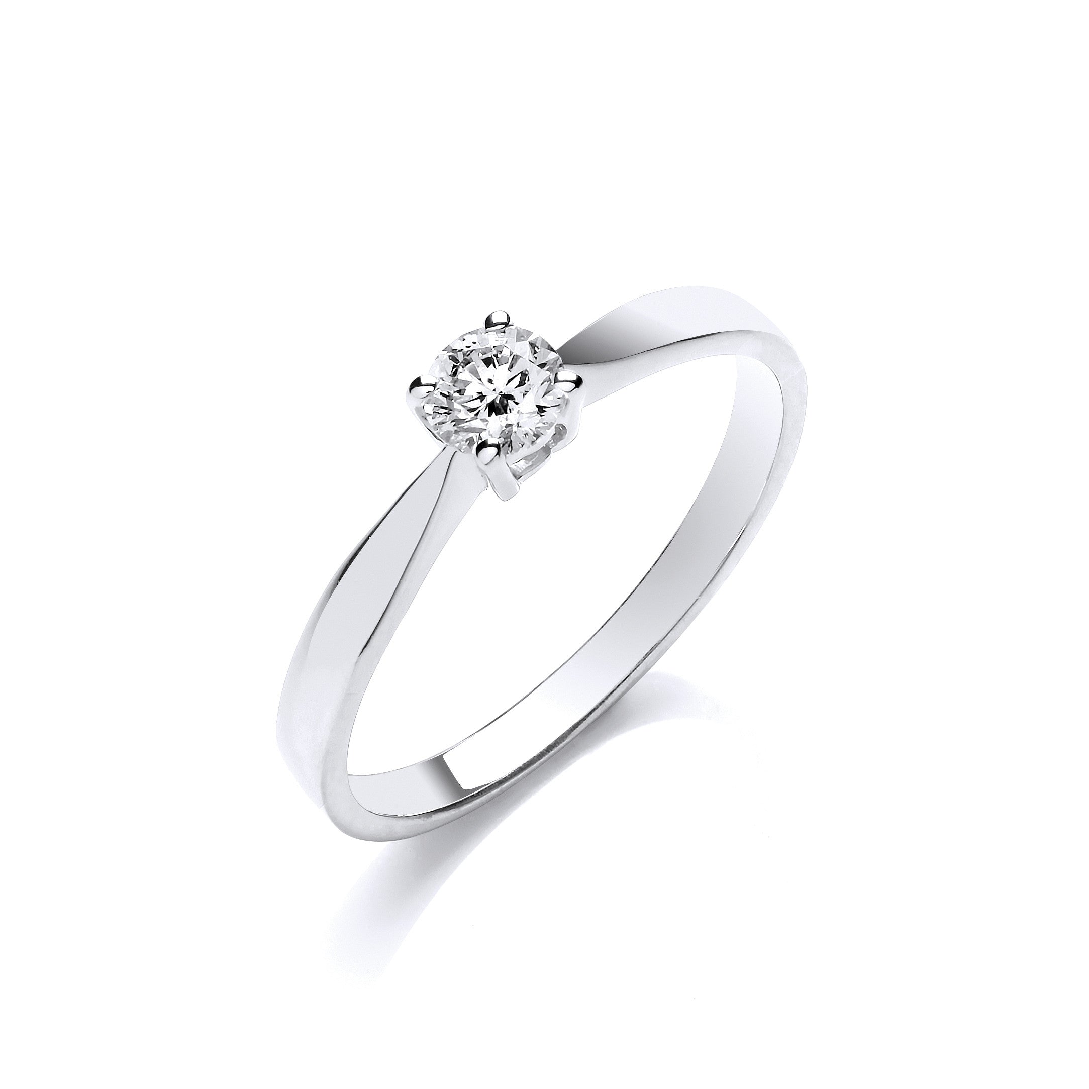 9ct White Gold 0.25ct Diamond Engagement Ring - 9ct Gold