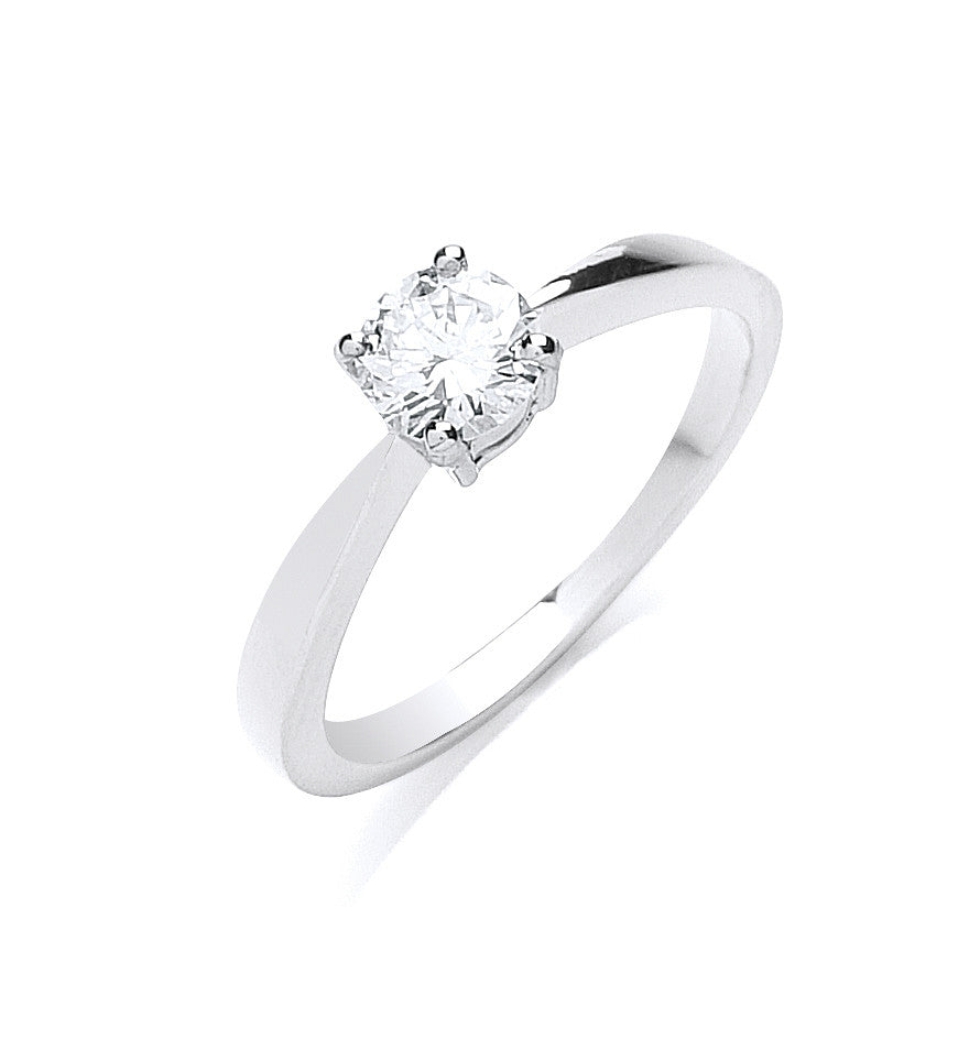 18ct White Gold 0.50ct Diamond Engagement Ring - 18ct Gold