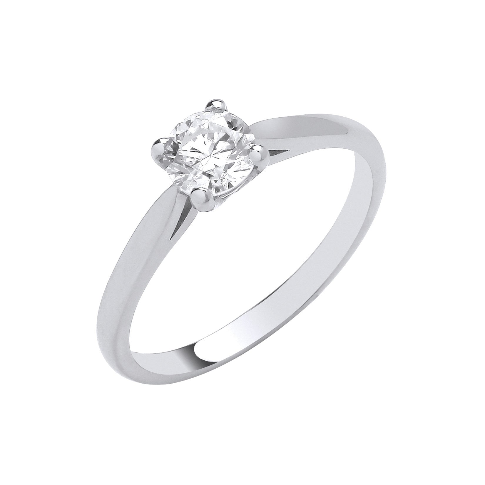 Platinum 0.50ct G/H-Si Diamond Engagement Ring - Platinum