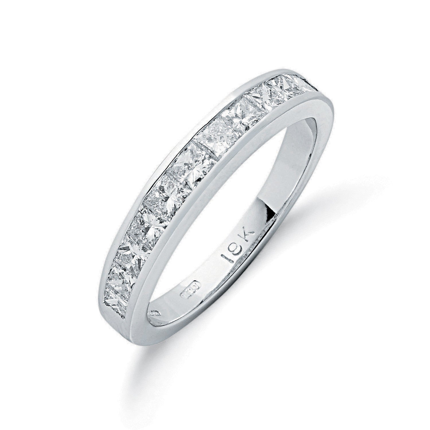 18ct White Gold 1.00ctw Princess Cut Diamond Eternity Ring - 18ct Gold
