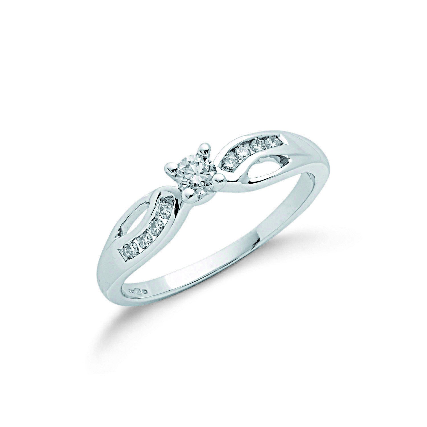 9ct White Gold 0.26ct Diamond Ring - 9ct Gold