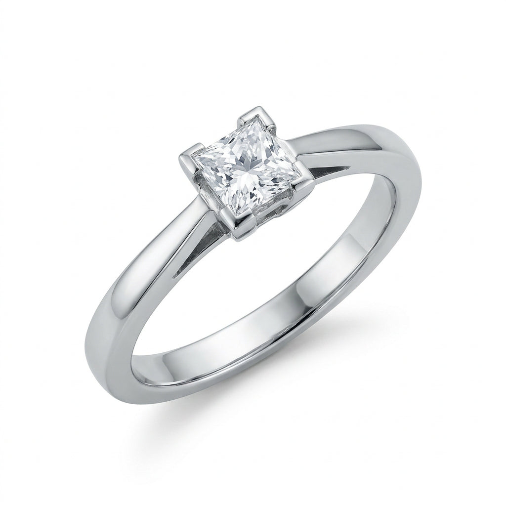 Platinum 0.25ct G/H-Si Princess Cut Diamond Engagement Ring