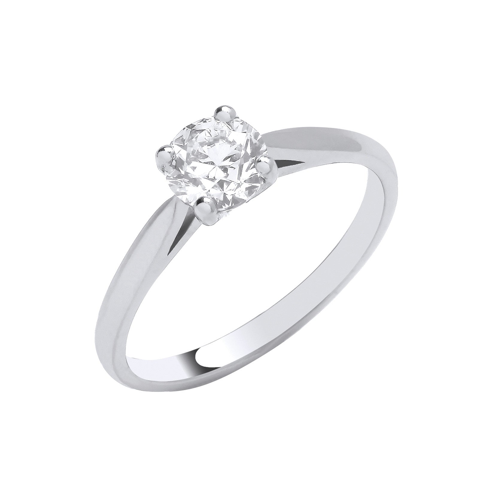 Platinum 0.70ct G/H-Si Diamond Engagement Ring - Platinum