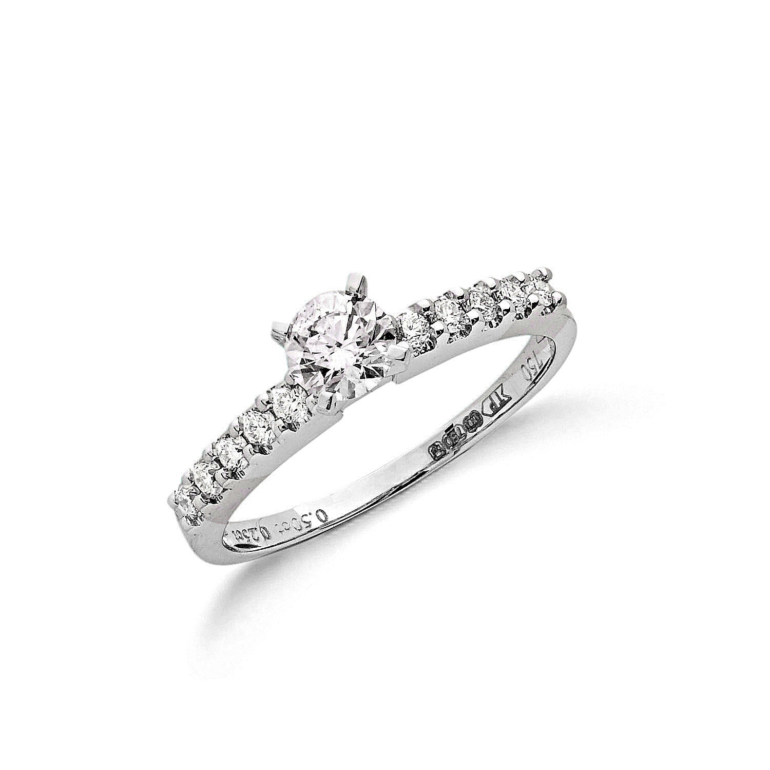 18ct White Gold 0.75ct Diamond Engagement Ring - 18ct Gold